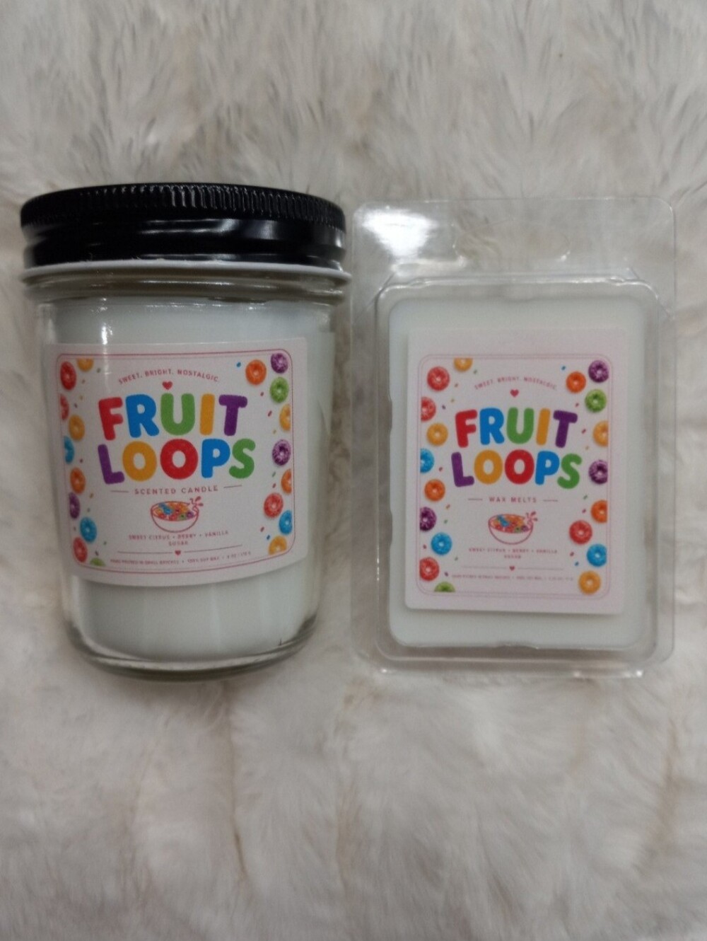 Fruit Loops Scented Candle & Wax Melts - White